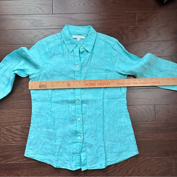 Foxcroft Long Sleeve Button Down Linen Shirt - Picture 7 of 8